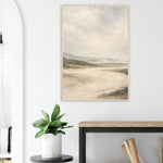 Soft Amber Horizon neutral landscape framed wall art with soft curves — product image 28