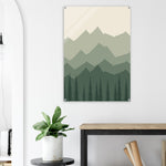 Sage Mountain Forest green mountain and forest artwork on glossy acrylic — product view 13