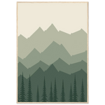 Mistbound Mountains sage green mountain and forest framed landscape art — product image 21