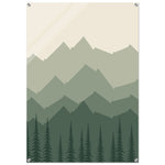 Sage Mountain Forest green mountain and forest artwork on glossy acrylic — product view 6