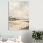 Sage Stone Valley beige stone and sage landscape artwork on glossy acrylic — product view 9