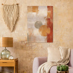 Amber Stillness ochre and terracotta abstract artwork on brushed aluminium metal — image 13