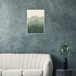 Mistbound Mountains sage green mountain and forest framed landscape art — product image 8