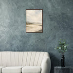 Soft Amber Horizon neutral landscape framed wall art with soft curves — product image 18