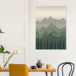 Forest Twilight deep green forest landscape artwork on brushed aluminium — product view 14
