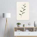 Olive Branch minimalist botanical art in green and charcoal on glossy acrylic — product view 10