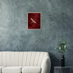 Crimson Crane burgundy bird framed wall art with a flying crane — product image 7