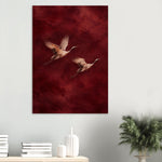 Golden Cranes birds in flight art printed on brushed aluminium — product image 9
