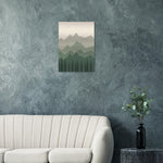 Forest Twilight deep green forest landscape artwork on brushed aluminium — product view 3