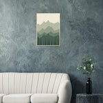 Mistbound Mountains sage green mountain and forest framed landscape art — product image 15
