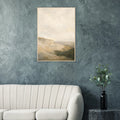 Earthtone Stillness neutral abstract framed wall art in warm earthy tones