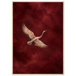 Crimson Crane burgundy bird framed wall art with a flying crane — product image 21