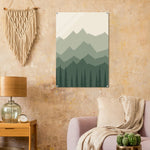 Sage Mountain Forest green mountain and forest artwork on glossy acrylic — product view 11