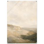 Earthtone Horizon soft neutral landscape artwork on glossy acrylic — product view 6