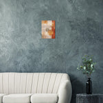 Amber Stillness ochre and terracotta abstract artwork on brushed aluminium metal — image 3