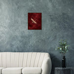 Crimson Crane burgundy bird framed wall art with a flying crane — product image 3