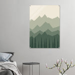 Sage Mountain Forest green mountain and forest artwork on glossy acrylic — product view 8