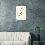 Olive Branch minimalist botanical art in green and charcoal on glossy acrylic — product view 4