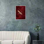 Crimson Crane burgundy bird framed wall art with a flying crane — product image 8