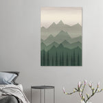 Forest Twilight deep green forest landscape artwork on brushed aluminium — product view 8