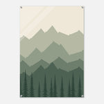 Sage Mountain Forest green mountain and forest artwork on glossy acrylic — product view 7