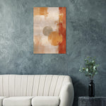 Amber Stillness ochre and terracotta abstract artwork on brushed aluminium metal — image 1