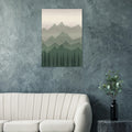 Forest Twilight deep green forest landscape artwork on brushed aluminium — product view 1