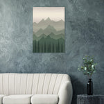 Forest Twilight deep green forest landscape artwork on brushed aluminium — product view 1