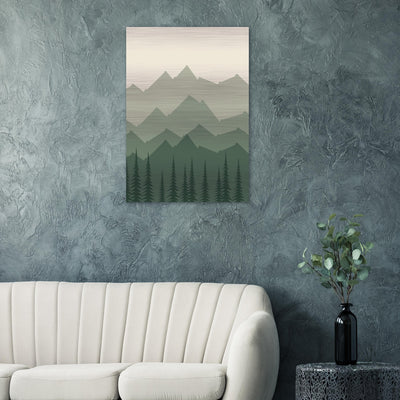 Forest Twilight — Brushed Aluminium Landscape Art