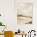 Soft Amber Horizon neutral landscape framed wall art with soft curves — product image 29
