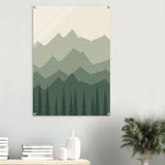 Sage Mountain Forest green mountain and forest artwork on glossy acrylic — product view 9