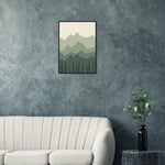 Mistbound Mountains sage green mountain and forest framed landscape art — product image 13