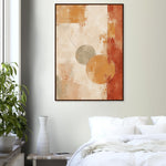 Amber Stillness textured abstract framed wall art in ochre sage and terracotta on ivory — image 25