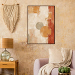 Amber Stillness textured abstract framed wall art in ochre sage and terracotta on ivory — image 23