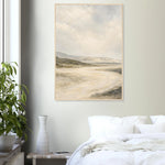 Soft Amber Horizon neutral landscape framed wall art with soft curves — product image 27