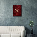 Crimson Crane burgundy bird framed wall art with a flying crane — product image 13
