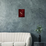 Crane in Flight burgundy bird artwork printed on brushed aluminium — product image 4