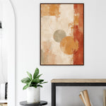 Amber Stillness textured abstract framed wall art in ochre sage and terracotta on ivory — image 22