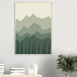 Mistbound Mountains sage green mountain and forest framed landscape art — product image 24