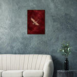 Crimson Crane burgundy bird framed wall art with a flying crane — product image 18