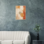 Amber Stillness textured abstract framed wall art in ochre sage and terracotta on ivory — image 3