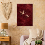 Golden Cranes birds in flight art printed on brushed aluminium — product image 11