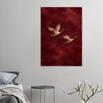Golden Cranes birds in flight art printed on brushed aluminium — product image 8