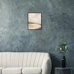 Soft Amber Horizon neutral landscape framed wall art with soft curves — product image 3