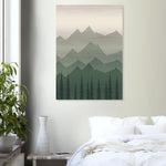 Forest Twilight deep green forest landscape artwork on brushed aluminium — product view 12