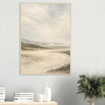 Soft Amber Horizon neutral landscape framed wall art with soft curves — product image 24