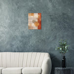 Amber Stillness ochre and terracotta abstract artwork on brushed aluminium metal — image 2
