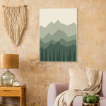 Mistbound Mountains sage green mountain and forest framed landscape art — product image 26