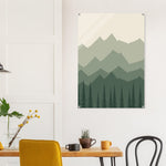 Sage Mountain Forest green mountain and forest artwork on glossy acrylic — product view 14