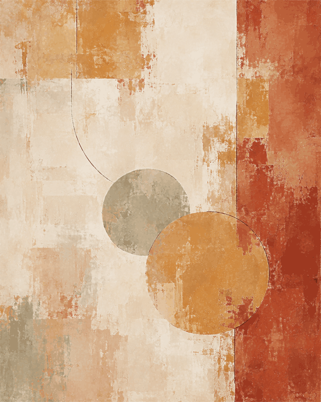 Amber Stillness — Textured Abstract Digital Wall Art — preview of supplied vector artwork; digital download